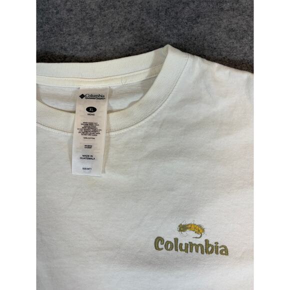 Columbia A Trout On My Fly Is Worth Two Swimming By Graphic T Shirt Men XL White - Picture 5 of 5